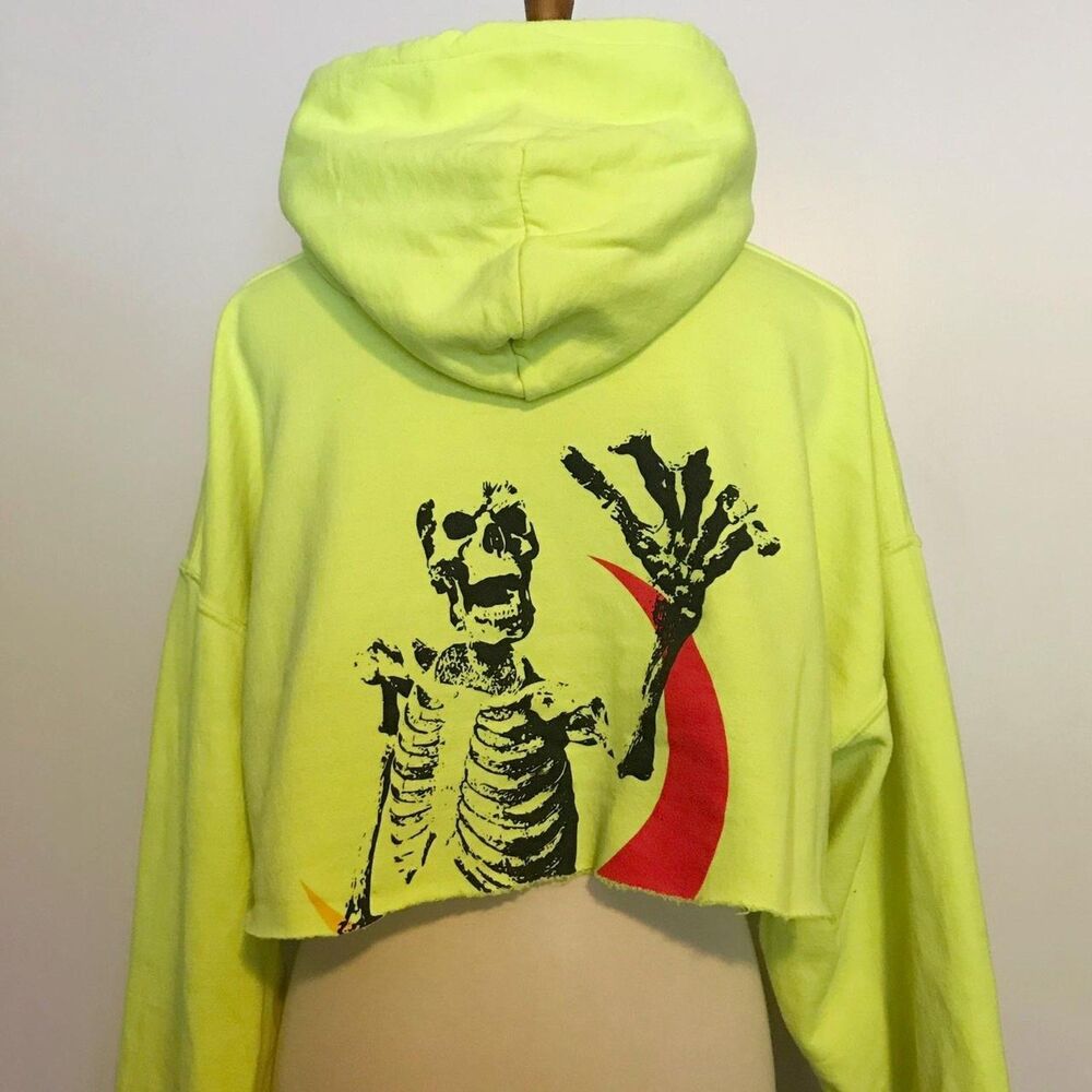 Mala Luna Cropped Hoodie Adult XL Neon Yellow Summer Concert